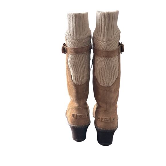 UGG Women’s Skyfall Suede Wedge Boots Chestnut Brown Size 9 - Picture 4 of 13